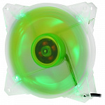 CROWN Вентилятор для компьютерного корпуса CMCF-12025S-1212 120*120*25мм;Зелёный 4LED;1500 об/мин;35CFM;20Дб;Подшипник скольжения;3pin+MOLEXпапа-мама 40+10см