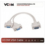 VCOM VVG6530 Кабель-разветвитель VGA 1=2 1x15M/2 x15F, VGA Spliter Cable 0.3m