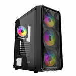Powercase Mistral Edge, Tempered Glass, 4x 120mm 5-color fan, чёрный, ATX CMIEB-L4