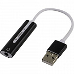 ORIENT AU-04PLB, Адаптер USB to Audio звуковая карта, jack 3.5 mm 4-pole для подключения телефонной гарнитуры к порту USB, кнопки: громкость +/-, играть/пауза/вперед/назад; Windows/Linux/MAC OS