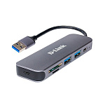 D-Link DUB-1325/A1A Концентратор с 2 портами USB 3.0, 1 портом USB Type-C, слотами для карт SD и microSD и разъемом USB 3.0