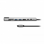 Bion Адаптер USB Type-C - 2*USB Type-C/2*USB-A 3.0/HDMI/SD/TF/RJ-45 100мб/с, 60W, длина кабеля 20см BXP-A-USBC-MULTI-01