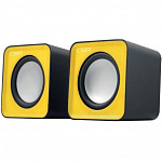 CBR CMS 90 Yellow, Акустическая система 2.0, питание USB, 2х3 Вт 6 Вт RMS, материал корпуса пластик, 3.5 мм линейный стереовход, регул. громк., длина кабеля 1 м, цвет жёлтый
